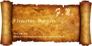 Finszter Martin névjegykártya