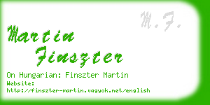 martin finszter business card